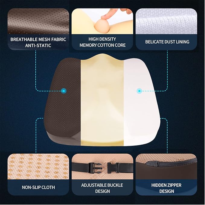 Car Seat Cushion, Comfort Memory Foam Seat Cushion for Driving - Image 3