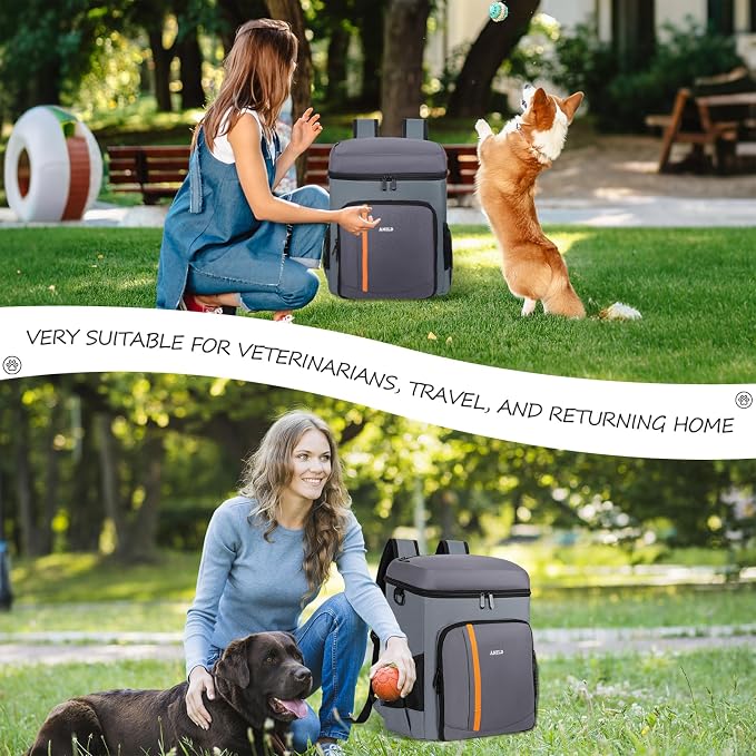 ANILD Dog Travel Bag Backpack, Flight-Ready TSA-Approved Dog Travel Bag with 2 Leak-Proof Food Canisters, 2 Foldable Silicone Bowls, Multi-Compartment Organizer for Hiking, Camping, Dog Mom Essentials - Image 7