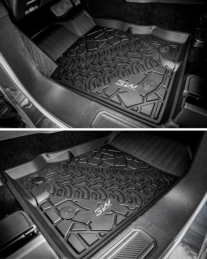 3W Floor Mats & Cargo Liner for 2021-2026 Ford Bronco 2 Door | (Not for Bronco Sport & Rubberized Floor)All Weather TPE Car Accessories Custom Fit Floor Liner and Full Set Car Mats - Image 8