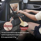 2 Pack Universal Foldable Car Backseat Organizer with Table Tray, Car Seat Back Protector with Touch Screen Phone Holder, Premium Leather Kick Mats with Storage Pockets Tissue Holder (Brown) - Image 3