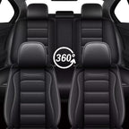 IKABEVEM Car Seat Covers Full Set Fit for Infiniti QX30 2017-2019: 5 Seats Auto Interior Accessories, Faux Leather Waterproof Seat Cushions Vehical Cover (Black) - Image 6