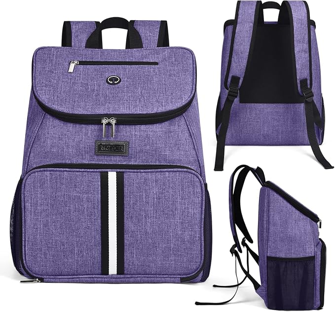 BAGLHER丨Dog Travel Bag, Airline Approved Pet Supplies Backpack, Dog Travel Backpack Accessories Set with 2 Silicone Collapsible Bowls and 2 Food Baskets. Purple - Image 2