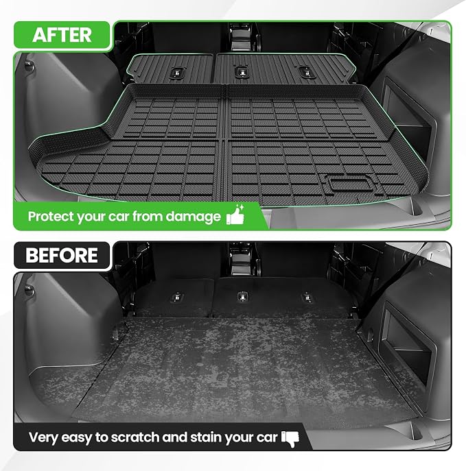 Cargo Liner for Jeep Compass/Patriot 2007-2016 & 2007-2012 Dodge Caliber, All Weather Cargo Mats for Compass Accessories, Heavy Duty TPE Trunk Mat, Car Accessories - Image 4