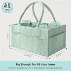 HIPHOP PANDA 2-Pack Diaper Caddy Organizer - Nursery Storage Bin & Car Organizer for Diapers, Wipes, and Baby Essentials - Dual-Color Solid Set (Grey/Green), Regular Size - Image 6