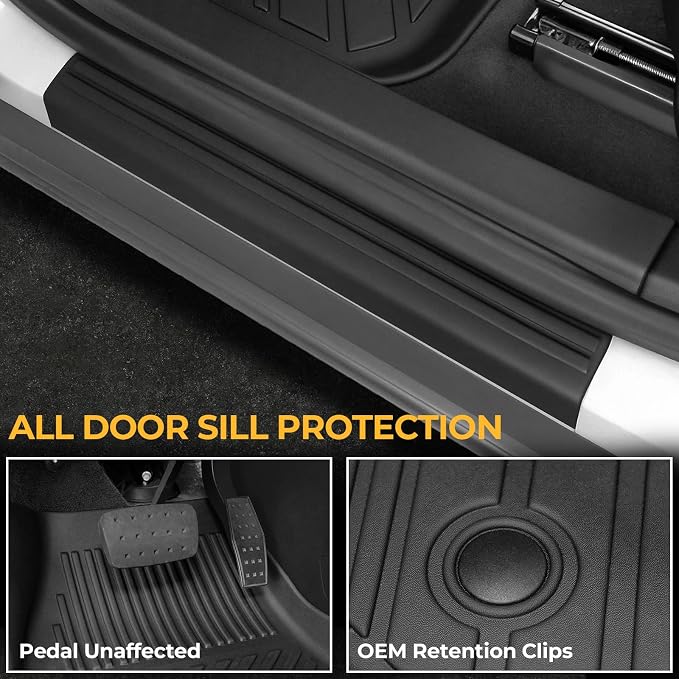 Floor Mats for 2019-2026 Chevy Blazer Accessories (Not for EV) | Full-Coverage Set with Cargo Liner & Backrest Protector, Odorless & Durable, All-Weather Protection, 3D Laser Fit - Image 4