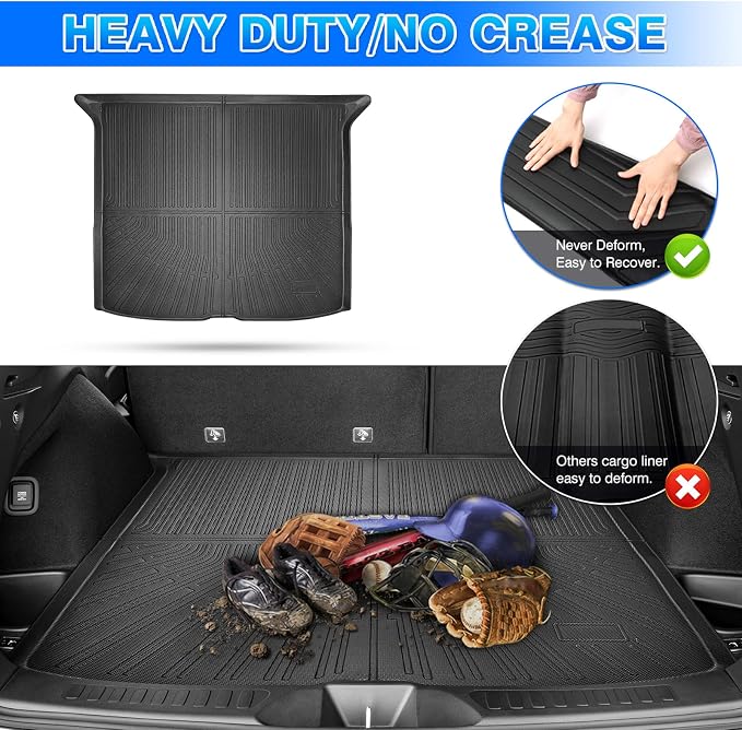 Passport Trunk Mat - Cargo Mat for Honda Passport 2019-2025 All-Weather Cargo Liner for Passport Accessories, Heavy Duty Waterproof Black - Image 5