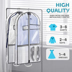 Lazebox 43" Travel Garment Bag with Accessories Zipper Pocket, Heavy Duty Suit Bag for Suits, Tuxedos, Dresses, Coats - Image 2