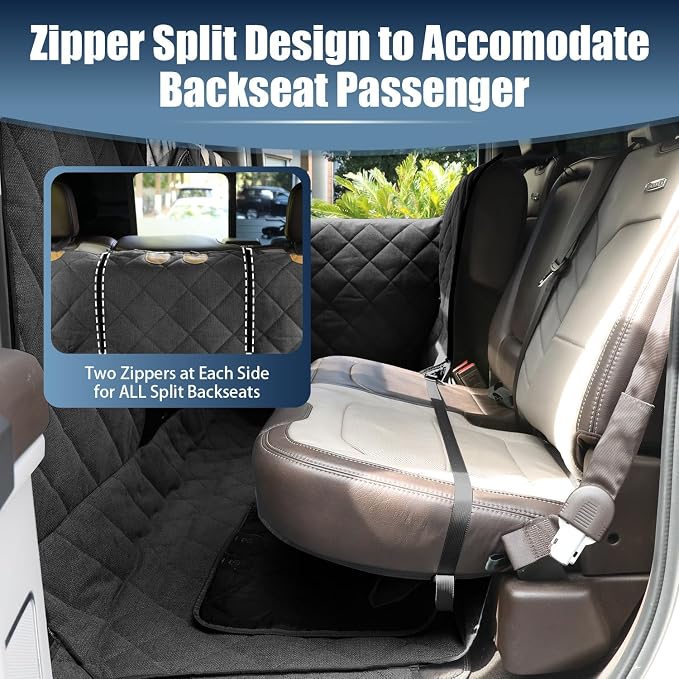 Dog Car Seat Cover for Back Seat, Hard Bottom Car Seat Cover with Door Protector for Full-Size Crewcab Trucks, Scratch-Resistant, Waterproof Back Seat Extender for Dogs - Image 6