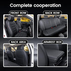 HKZ Custom Fit Civic Seat Cover Full Set for Honda Civic 4 Door Sedan-Only (2022 2023 2024 EX)&(2025-2026 Sport),5-Seats Full Set,Leather Seat Protector(Black) - Image 8