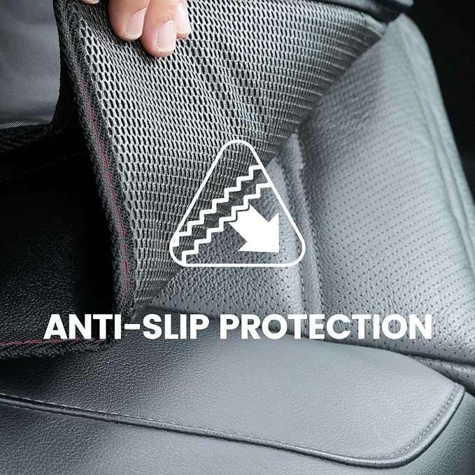 PIDO Car Seat Protector 2 Pack, Car Seat Mat for Leather Seats with Thick Padding and Non-Slip Backing, Waterproof Protector Cover for Baby Child Carseat Protection (Black/Red) - Image 7