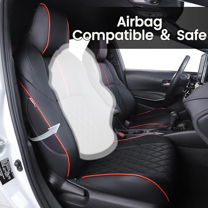 HKZ Customized Special seat Cover for Toyota Corolla (Black+Red, 2023-2026 Corolla Hybrid SE) - Image 4