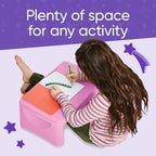 HearthSong Kids’ Portable Folding Lap Desk with Large Storage Activity Tray - 17" L x 12" W x 7½"H - Pink - Image 7