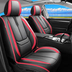 Fit Kicks Car Seat Covers for Nissan Kicks 2018-2024 2025 2026 -Upgraded Premium Waterproof & Breathable Leather,Airbag Compatible,All-Weather Seat Cushion Protector,2 Front/Black-Red by Unknown