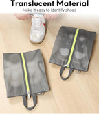 2 Pack Shoe Bags for Travel, Sneaker Bags, Waterproof Travel Shoe Bags with Zipper for Packing, Golf Shoe Dust Bags for Man and Women, Medium, Grey - Image 4
