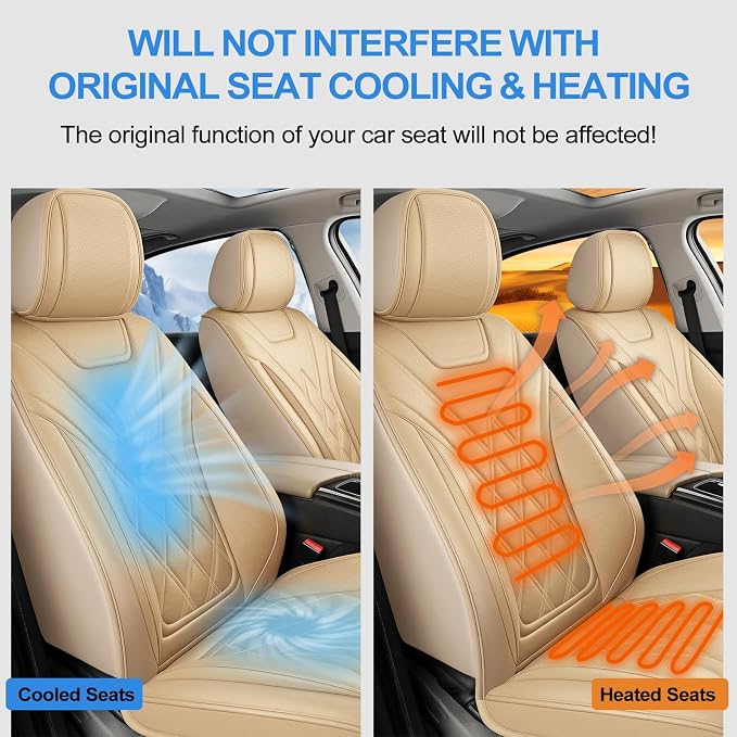 for Subaru Ascent 2019-2025 2026 Car Seat Covers, Full Set, Beige | Luxury Full Coverage Leather Seat Protectors, Waterproof Breathable, Non-Slip, Easy to Install, Airbag Compatible, All-Season - Image 8