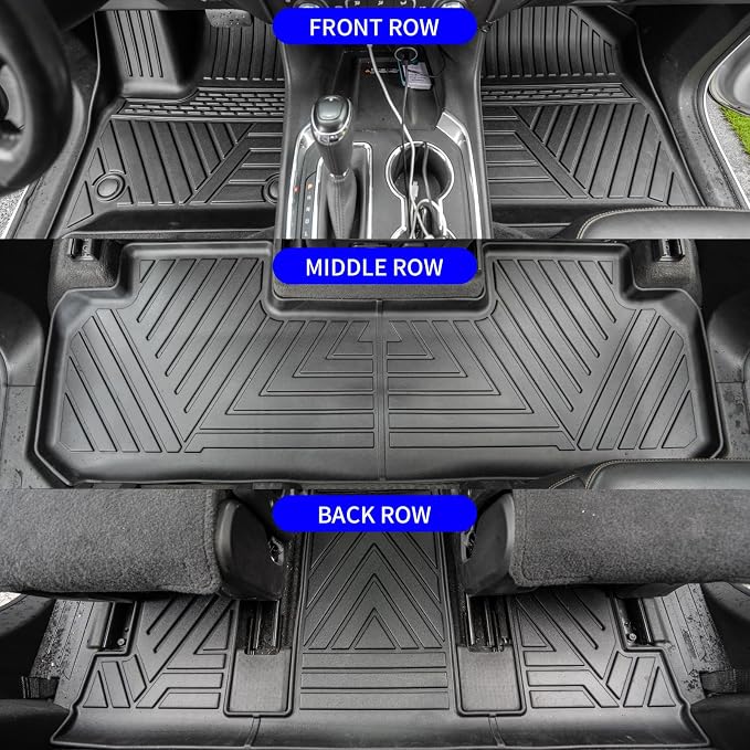 Rongtaod Floor Mats Set for 2018-2023 Chevrolet Traverse 7 Seats | 2024 Traverse Limited 7 Seats, Trunk Mat Cargo Liner TPE All Weather Back Seat Cover 2022 Chevy Traverse Accessories - Image 2