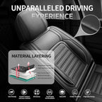 Fit Tundra Car Seat Covers for Toyota Tundra 2007-2025 2026 -Premium Leather, Waterproof，Breathable，All-Weather Seat Cushion Protecto & Airbag Compatible, Full Set Black - Image 2