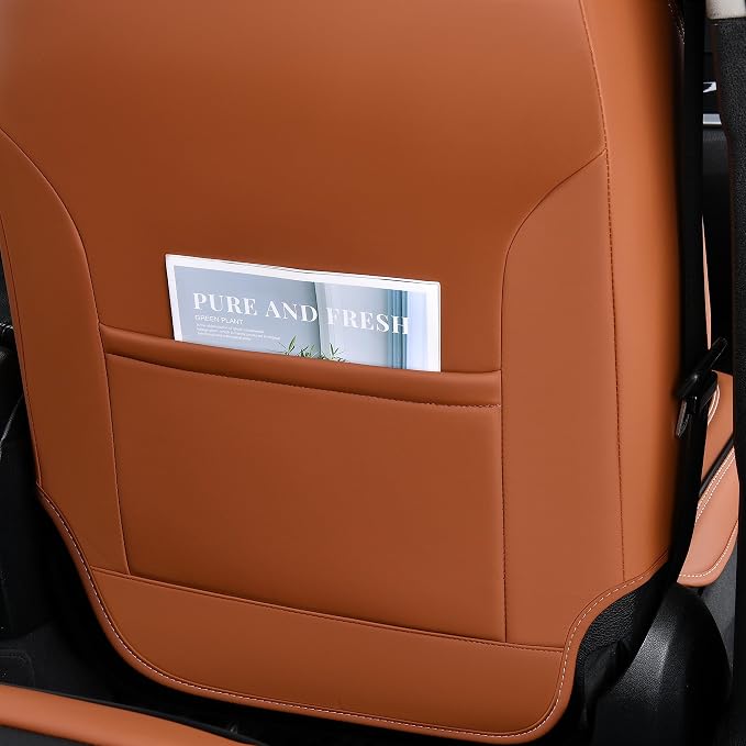 Seat Covers for Cars, Waterproof Seat Covers, Leather Car Seat Covers 2 Pack, Universal Seat Cushion Protector for Most Cars Trucks SUV-Brown&Black - Image 9