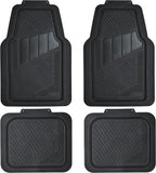 CAR PASS Heavy Duty Rubber Floor Mats 4-Piece Car Mat Set - Universal Waterproof Carbon Fiber Floor Mats for Car SUV Truck, Durable All-Weather Mats(Black) by CARPASS