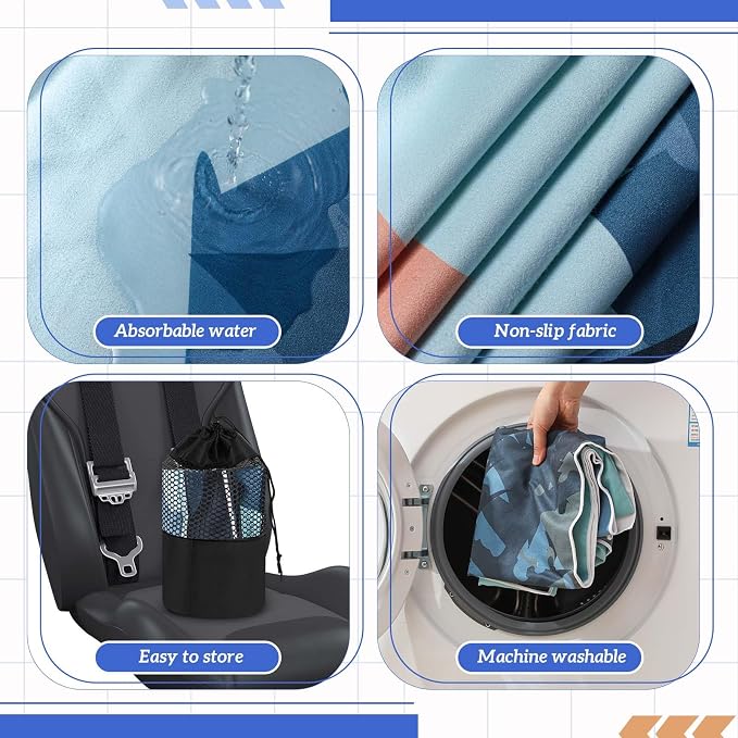 Hahafelt 2 Pack Car Seat Towel Cover with Storage Bag, Sasquatch | 63 x 32 in Car Towel Seat Cover Non Slip Waterproof, Gym Workout Swimming Running, Machine Washable Sweat Absorbent Protector - Image 6