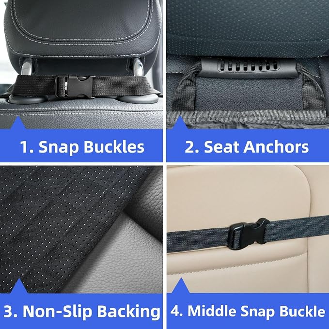 2 Pack Pet Car Seat Cover for Front Seat, Captain Chair Seat Cover | Waterproof Pet Seat Protector, Full Protection with Side Flaps, Non-Slip, Large Front Storage Pocket, Fits Cars/Trucks/SUVs - Image 8