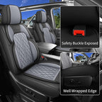 Car Seat Cover Custom Fit for Dodge Ram 1500 2500 3500 2002-2026 Faux Leather Seat Cover Set Compatible with Crew Quad Regular Cab Pickup Truck Cushions (Black & Grey, Front Seat) - Image 3