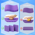 TushGuard Gel Seat Cushion for Long Sitting, Breathable Thick Patent Design | Enlarged Cooling Chair Pad for Office Chair, Wheelchair, Desk Chair, Supportive Car Cushion (2.2"Thinck, Grey+Violet) - Image 5