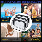 12 Pieces Clear Makeup Bags, TSA Approved Toiletry Bag for Travel, Transparent Cosmetic Pouch with Zipper, Waterproof Vinyl Plastic Organizer Case for Vacation Bathroom (Medium) - Image 8