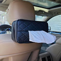 Car Tissue Holder for 120 Standard Tissue,Leather PU Tissues Box Cover for Car Backseat,Extra Large Rectangle Napkin Holder Soft Rectangular,Fits for Kleenex tissues,for Storage& Organization (Black) by JFOMOYGI