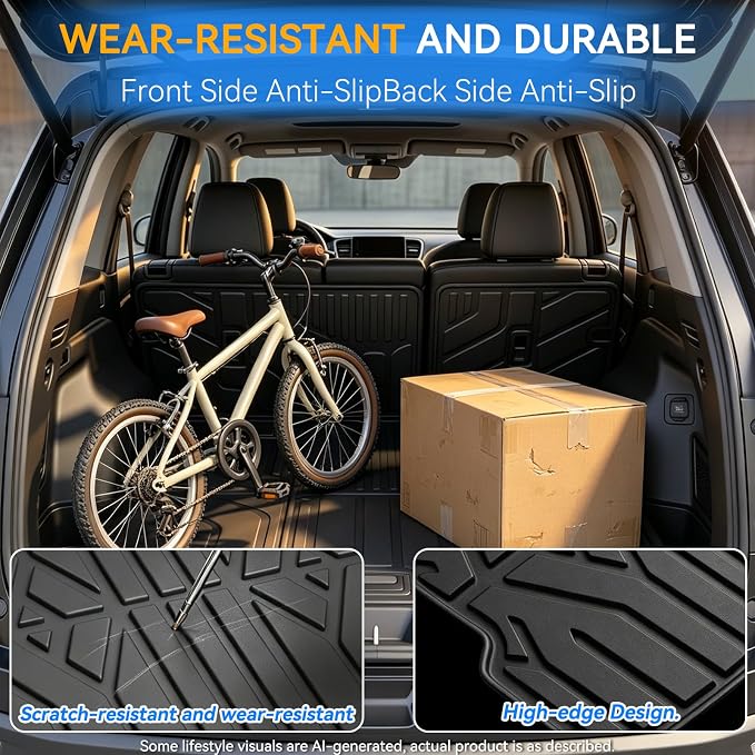 GYGY Cargo Mat Trunk Liner with Backrest Mats, Fit for 2026 Honda Passport, All Weather Waterproof TPE Rear Cargo Tray - Image 7