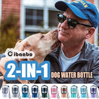Cibaabo Dog Water Bottle Portable with Food Container & Filter for Travel | Feeding & Hydration | Travel Puppy Water Bowl | Portable Pet Dispenser | Girl Dog Accessories | for Hiking Camping Beach - Image 2