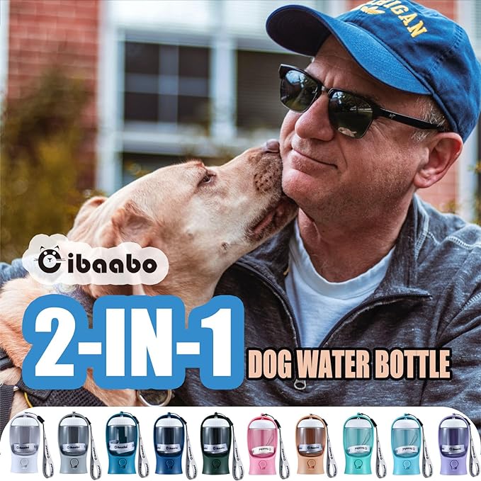 Cibaabo Dog Water Bottle Portable with Food Container & Filter for Travel | Feeding & Hydration | Travel Puppy Water Bowl | Portable Pet Dispenser | Girl Dog Accessories | for Hiking Camping Beach - Image 2