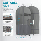 Lazebox 43" Travel Garment Bag with Accessories Zipper Pocket, Heavy Duty Suit Bag for Suits, Tuxedos, Dresses, Coats, Grey, 1 pack - Image 3