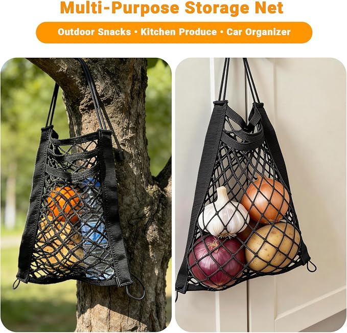 3-Layer Car Mesh Organizer - Backseat Storage & Pet Barrier for Small Dogs | 11"x8.3" net fits headrests or between seats. Holds bottles, umbrellas, tissues, toys. Keeps small dogs (<22lb) from front. - Image 5