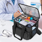 Trunab Insulated Medical Bag with Dividers, Medicine Pouch, Black | Empty Bag for Custom Setup, Ideal for Home, Travel and Camping - Image 5