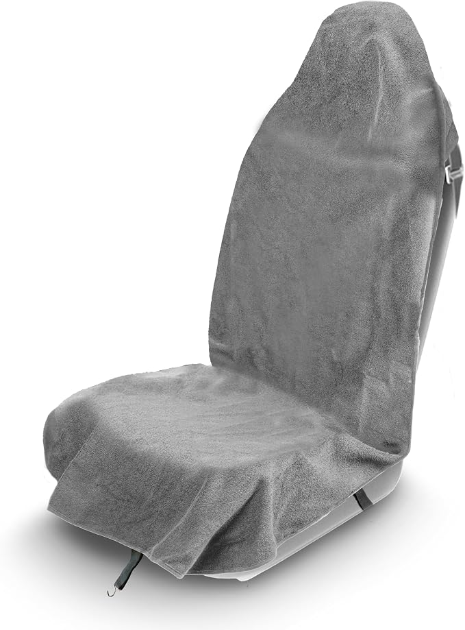 EcoNour Car Seat Cover Sweat Towel Waterproof Universal Seat Protector | For Gym, Workout, Swimming, Camping & Dog | Travel Washable Car Seat Cover for Cars, Trucks, SUVs & Vans – Grey 29" x 55.5" by EcoNour