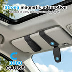 2 Pack Sunglass Holder for Car Visor Magnetic Leather Visor Sunglasses Clip Eyeglass Hanger Clip for Car Sun Visor Black - Image 6