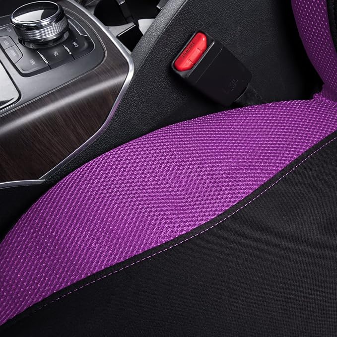 Flying Banner Butterfly car seat Covers ful Set Fashion Universal Lady Woman Female Rear Bench Split Colorized (2 Fronts, Purple) - Image 7