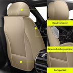IKABEVEM Car Seat Covers for Honda CR-V 2007-2025 2026 Full Set(5 Seats) | Luxury Fuax Leather, Waterproof, Airbag Compatible, Easy to Install, Scratch‑Resistant Seat Protection, Beige - Image 3
