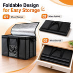 Insulated Food Bag, Portable Cooler Tote (XL Plus, Black, 2 Pack) | Large thermal bag, For cold & hot food, Soft sided cooler, Heavy duty carrier, Grocery shopping, Food delivery, Catering bag - Image 4