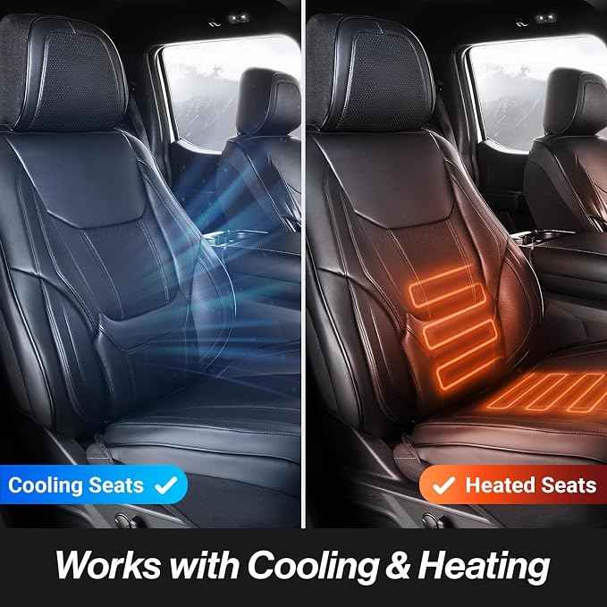 Coverland Premium Car Seat Covers Full Set Waterproof Interior Protector | Airbag Compatible Non-Slip Seat Cover for Q8, GV70, Sportage, Crosstrek, Outback, Tucson [Full set Black-Size Chart X55] - Image 5