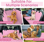 Waterproof Dog Car Seat Cover for Back Seat, Pet Hammock- L, Pink/Grey | Durable waterproof hammock with nonslip design & storage pockets. Protects seats from scratches, fits cars, SUVs & trucks. - Image 6