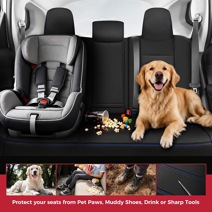 FREESOO Custom Leather Seat Covers for Toyota Corolla L LE Series 2014-2019 | Sedan, Full Set, Waterproof, Airbag Compatible, Scratch-resistant, Anti-slip, Protector Cushion, Durable Material, Easy-clean - Image 6