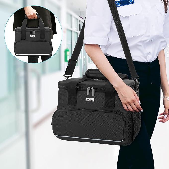 Trunab Insulated Medical Bag with Dividers, Medicine Pouch, Black | Empty Bag for Custom Setup, Ideal for Home, Travel and Camping - Image 7