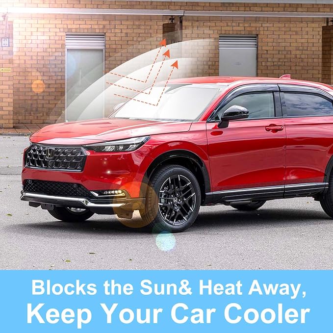 Windshield Sun Shade for 2023-2026 Honda HR-V HRV Accessories | Full covered, Foldable & Durable, Block UV Rays, Reduce Heat, Easy to install, Keep Car Cooler - Image 6