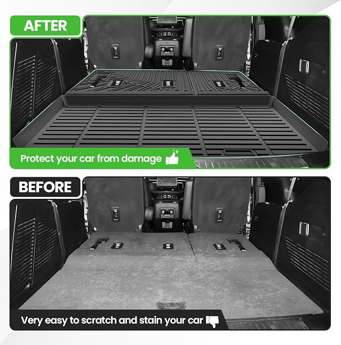 Cargo Liner for Chevy/Chevrolet Suburban & GMC Yukon XL 2021-2025 2026, All Weather Cargo Mats for Suburban Accessories, Heavy Duty TPE Trunk Mat, Car Accessories - Image 4