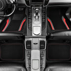 CAR PASS Leather Sporty Car Floor Mats Carpet, Universal Waterproof Automotive Floor Mat Fit for Sedans, Cars, Mid Trucks, Vans, SUV, Set of 4 (Black and Red) - Image 2