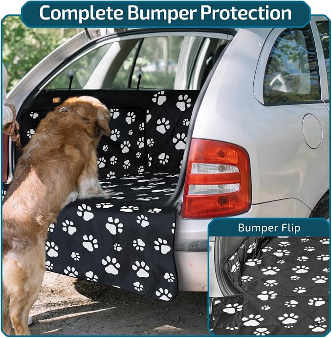 Veckle SUV Cargo Liner for Dogs - Trunk Cover with Bumper Flap Protector | Waterproof Pet Cargo Cover with Side Flaps, Dog Car Seat Cover with Non-Slip Trunk Mat, Prevents Scratches Pet Hair Mud Dirt - Image 7