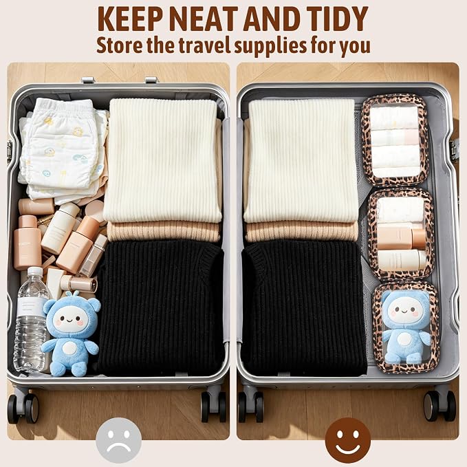YOPCDJ 3PCS Clear Toiletry Bag,TSA Approved Travel Makeup Pouch with Zipper for Cosmetics and Toiletries，Diaper Bag Organizer Pouch Set,Women's Purse Organizer and Clear Car Bag - Image 9