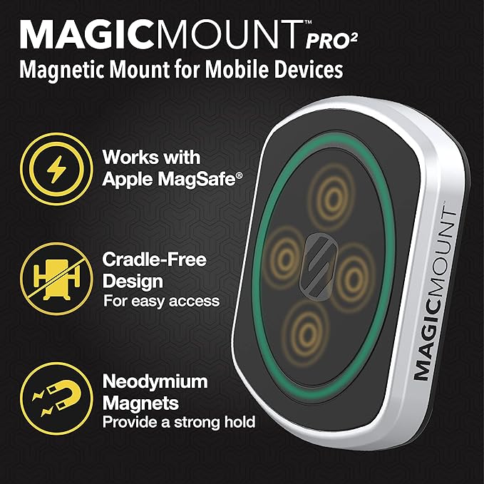 Scosche MP2CUPM-SP MagicMount Pro2 Cup Holder Magnetic Cell Phone Holder Car Mount Kit Compatible with MagSafe, iPhones, Galaxy, Pixel & All Smartphones - Image 3